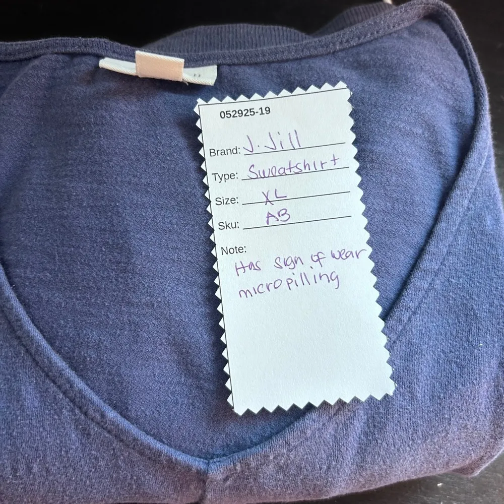 J Jill‎ Womens Sweatshirt Size XL Basic Casual Simple Essential Stretch Comfy Blue - Image 13