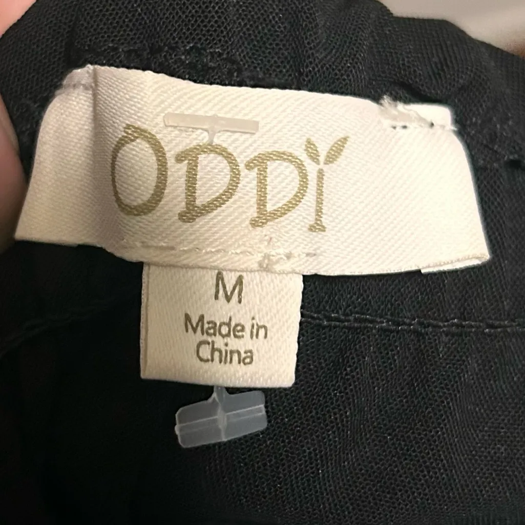 NWOT Oddi Black Top with Flower Embroidery | Size: M - Image 5