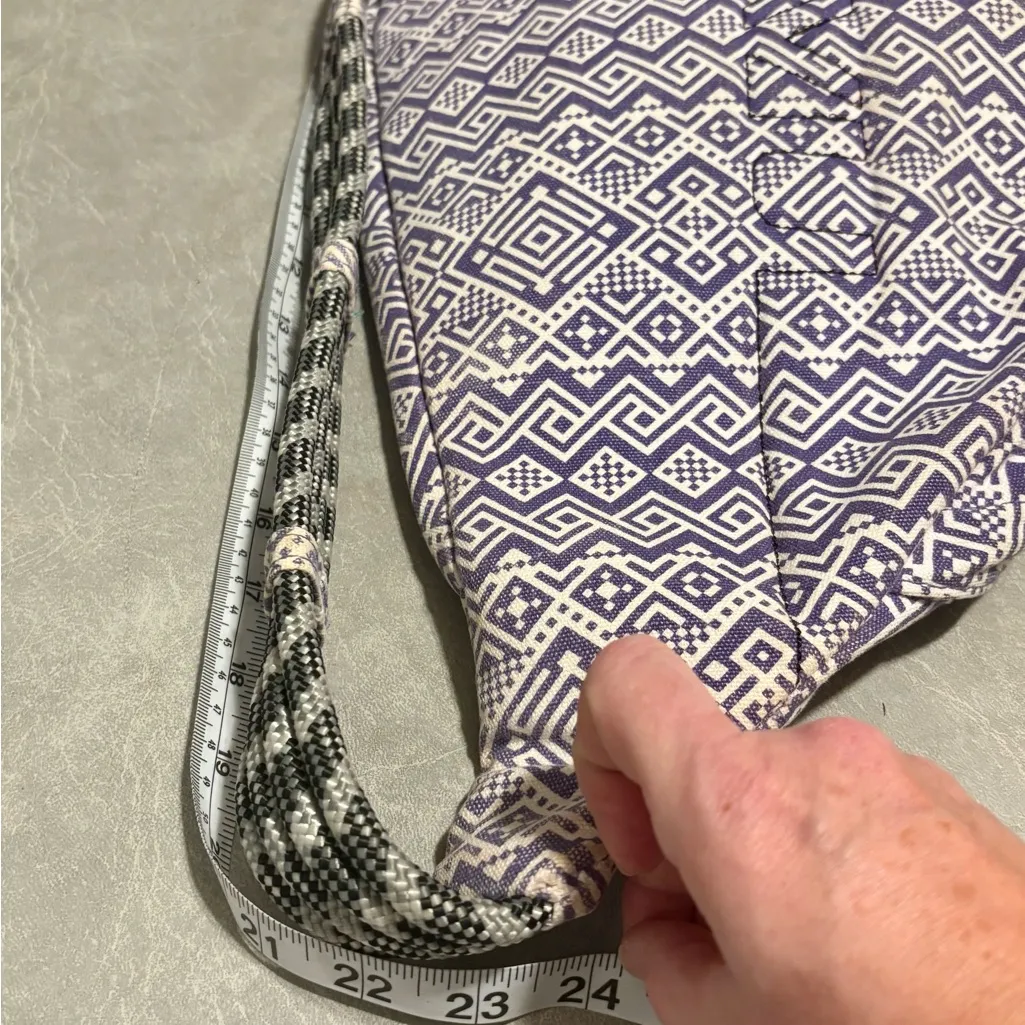 Kavu Purple/White Patterned Sling Rope Bag - Image 14