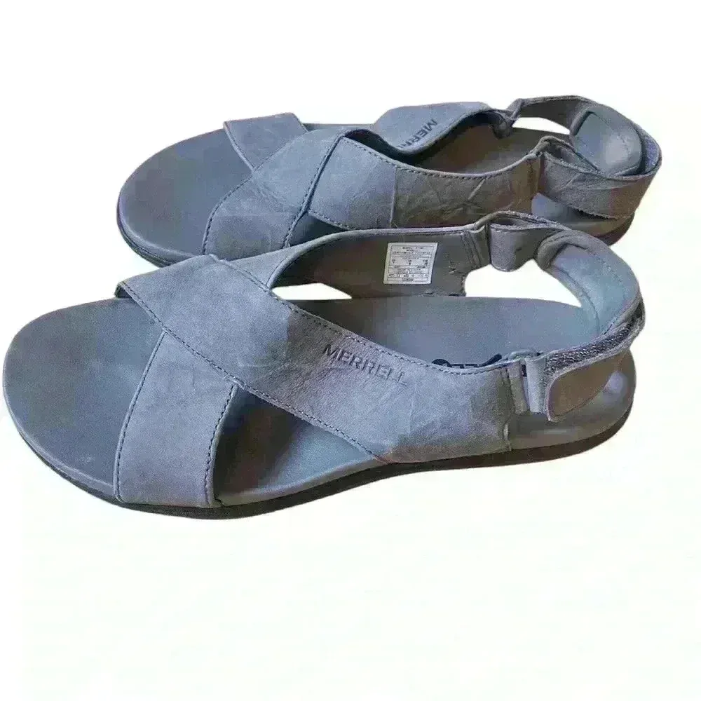 Merrell Around‎ Town Sunvue Leather Strap Sandals in Stone Size 7 Comfort Shoes - Image 4