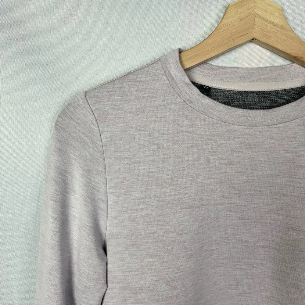 Gymshark Light Marled Pink Crewneck Long Sleeve Cropped Pullover S - Image 3