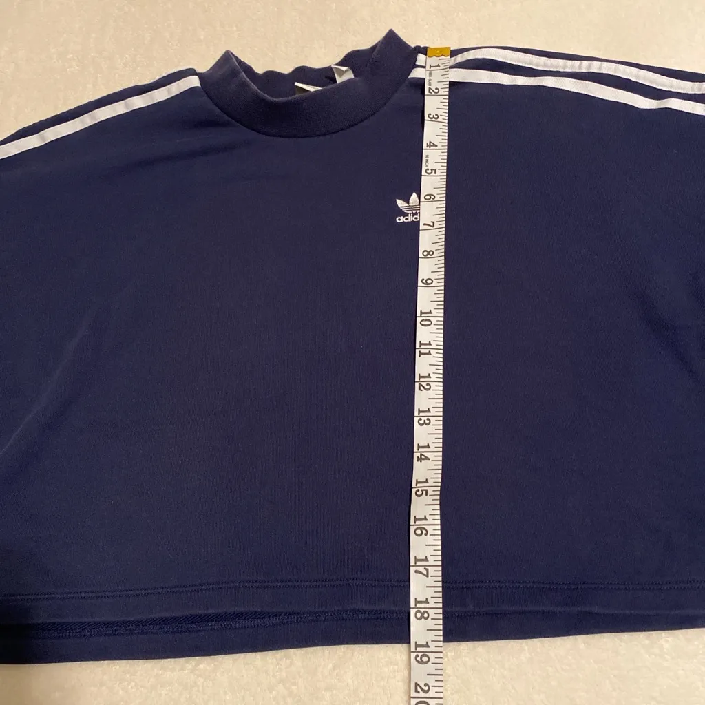 Adidas Blossom Of Life Cropped Navy Sweatshirt - Image 5