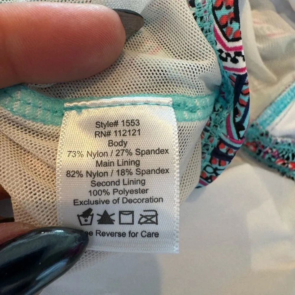 Love Your ASSETS by Sara Blakey SPANX Mandala Print One Piece Swimsuit size XL Blue - Image 7