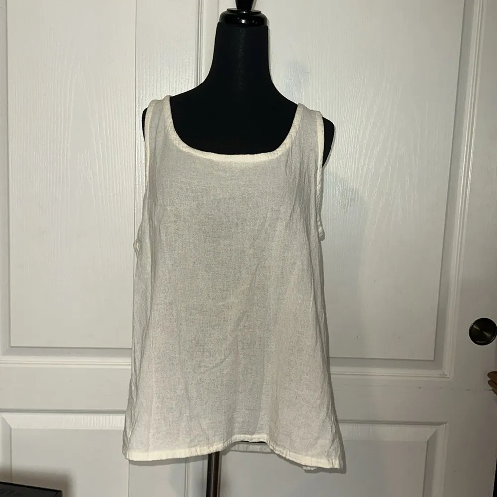 VTG OH MY GAUZE FLORDIA CREAM SUMMER TANK Size M - Image 5