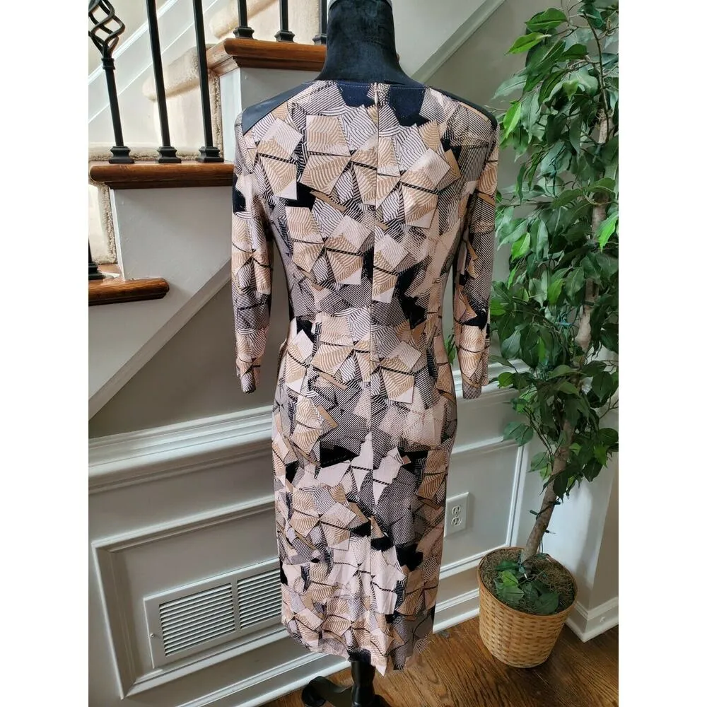 Bloomingdale's Basler Women Viscose Round Neck Long Sleeve Knee Length Dress 36 - Image 7