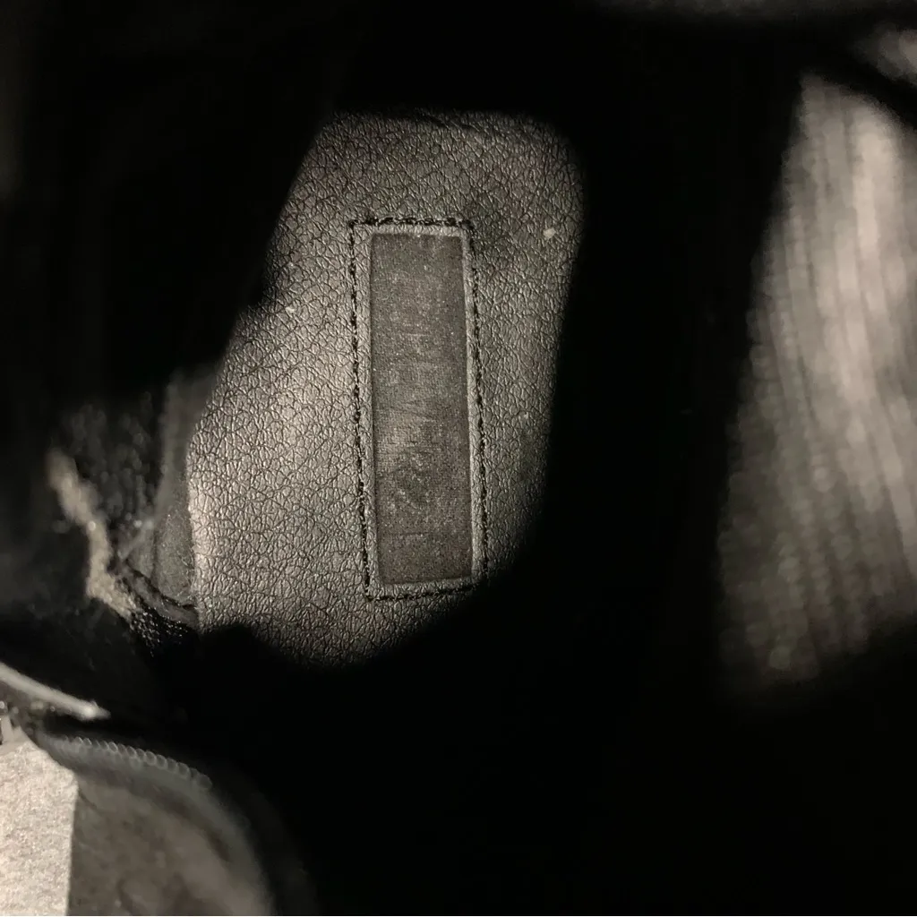 Black Suede Knee-High Folded Fur Boots - Image 4