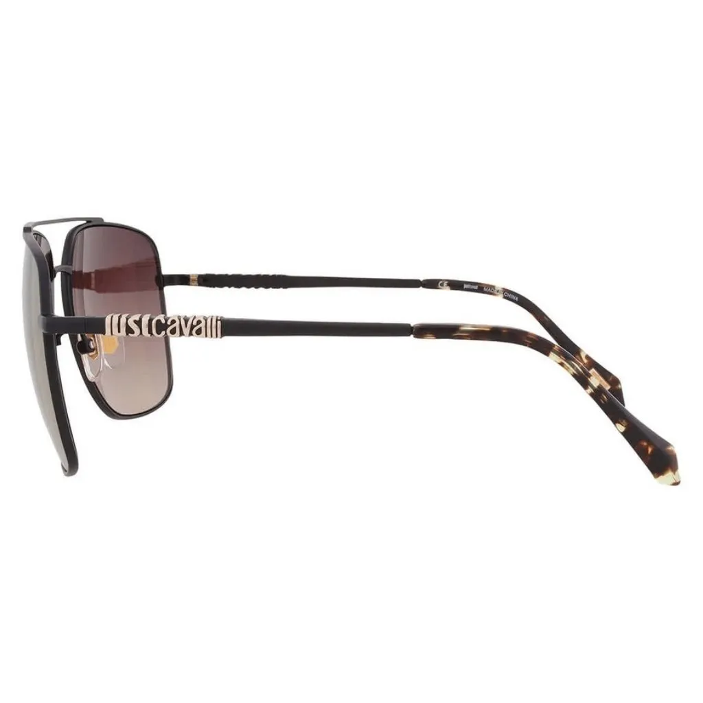 New Just Cavalli Brown Gradient Mirror Gold Navigator Ladies Sunglasses SJC030 3 - Image 4