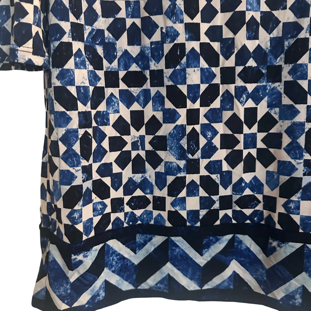 NWT MICHAEL Michael Kors "Amalfi Blue" Geometric Patterned LS Sheath Dress - Image 6