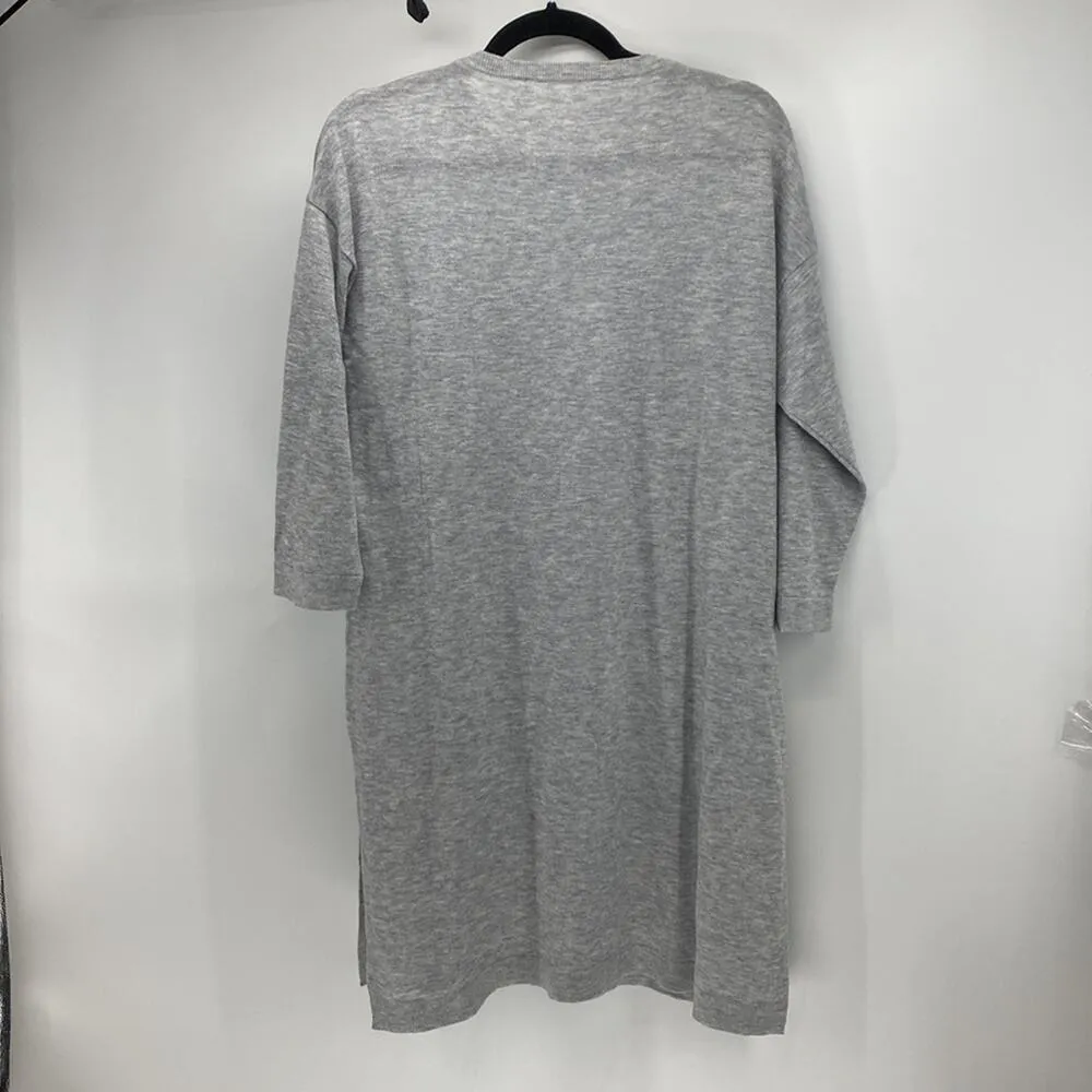 Eileen Fisher merino wool alpaca blend dress tunic side slit sz S gray - Image 9