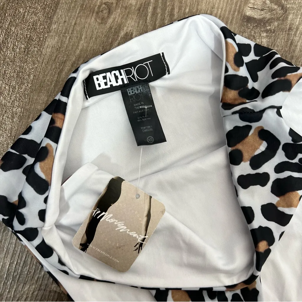 NEW Beach Riot X Free People Leopard Print High Rise Bikini Bottoms - Image 10