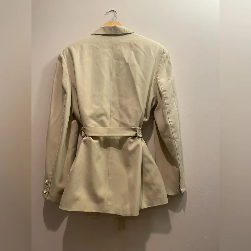 Talbots 100% Silk Light Tan Women's Belted Blazer - Image 3