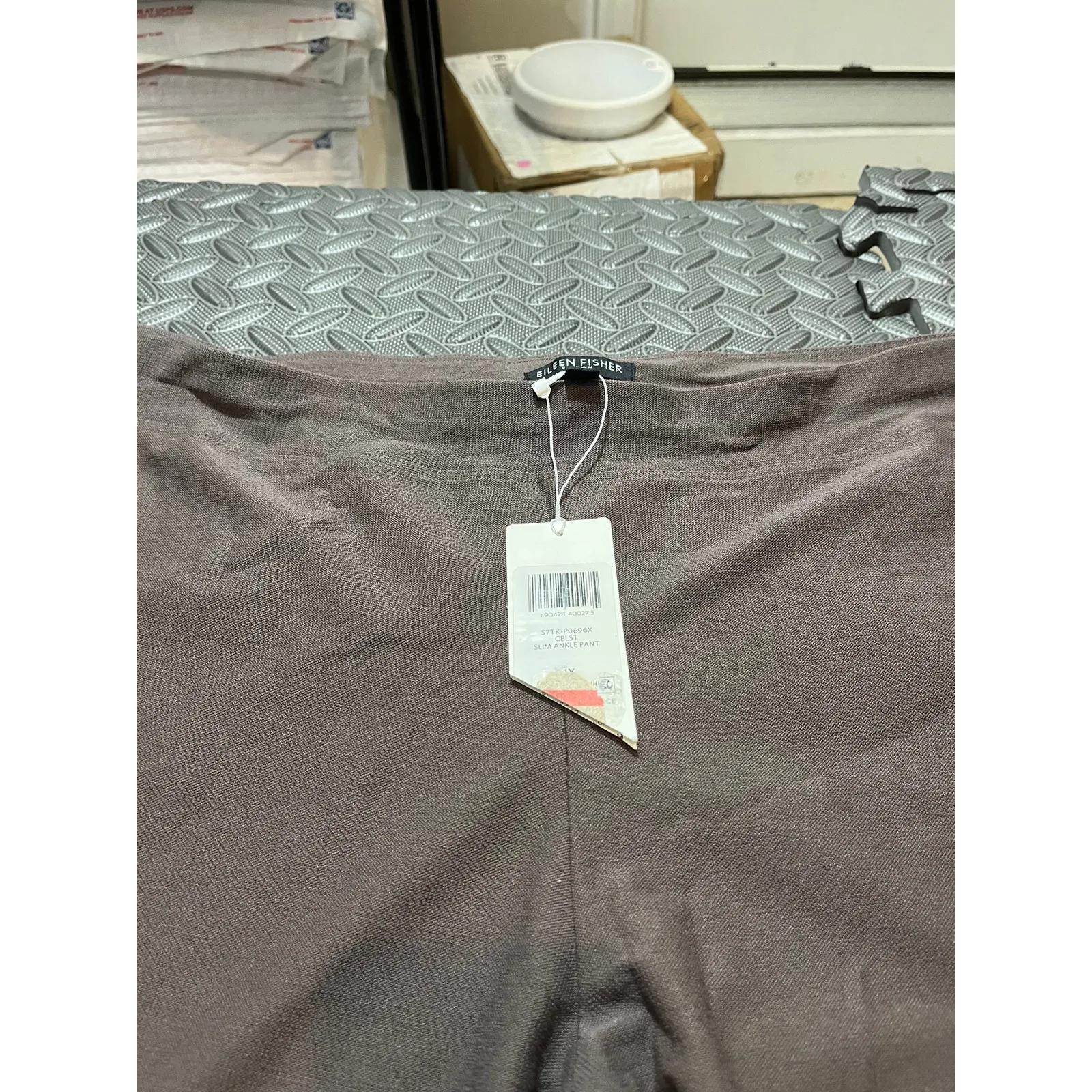Eileen Fisher Washable Stretch Crepe Pant Slim Ankle Size‎ 1X NWT Cobblestone - Image 2