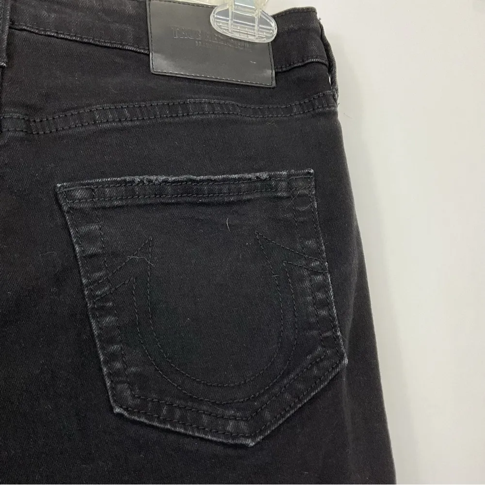 True Religion Jennie Curvy Mid Rise Super Skinny Black Shorts Size 29 - Image 4