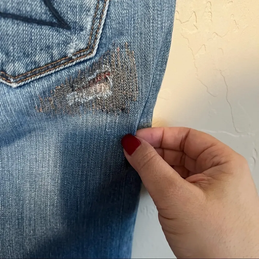 AEO‎ Distressed Patched Colorful Factory Stitching Skinny Jeans - Image 9