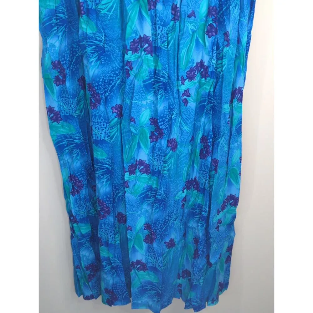 Coldwater Creek Floral Pin tucked Maxi Dress‎ Size 24 NWT Boho Coastal Grandma - Image 3