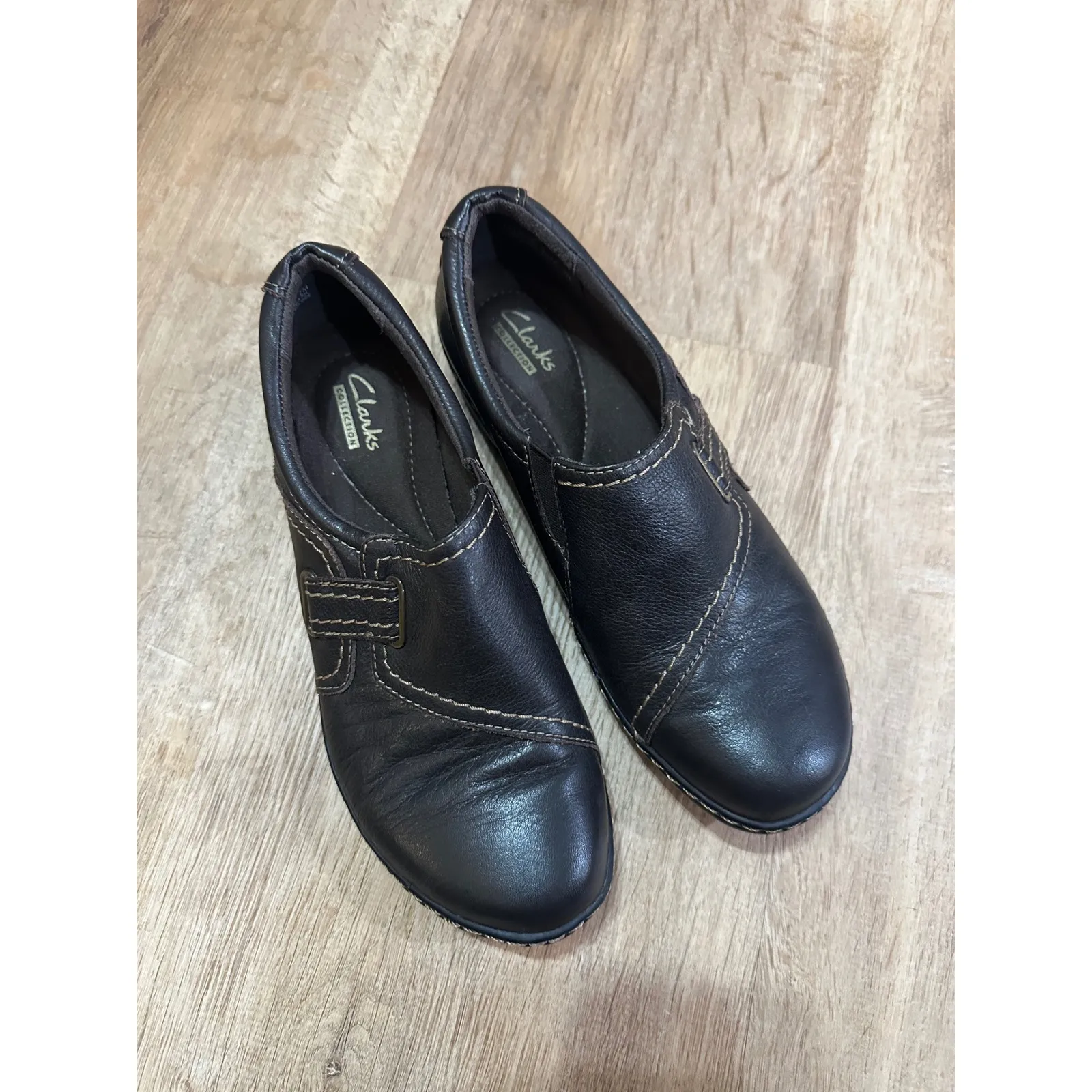 CLARKS | Women's Leather‎ Slip On Casual Comfort Loafers - Image 2