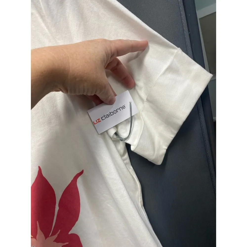 Liz Claiborne Womens Boat Neck Short Sleeve T-Shirt size XL  (b45) - Image 7