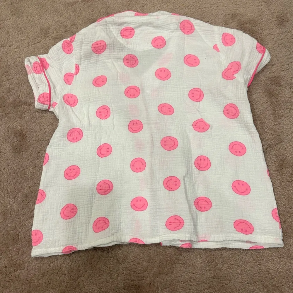 Sassy Shortcake Smiley Dreams Pink Preppy Cotton Pajama Set size medium - Image 6