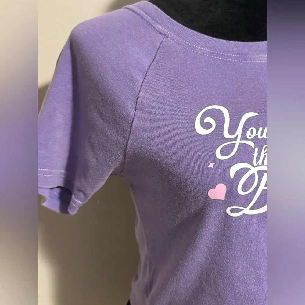 NWT PacSun Purple & White Tomorrow's A New Day Baby Cropped T-Shirt size medium - Image 2