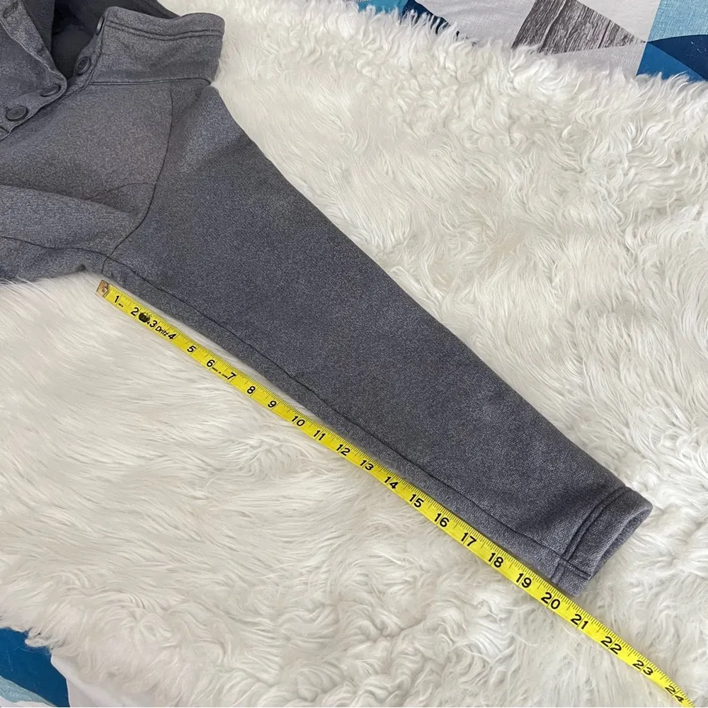 Columbia Gray Pullover Sweatshirt Top Women’s XL 4 Button Neck Kangaroo Pocket - Image 10