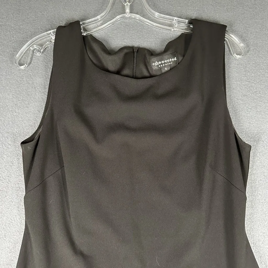 Connected Apparel Dress Womens 6 Black Sleeveless Ruffle Tiered Layer Cocktail - Image 2