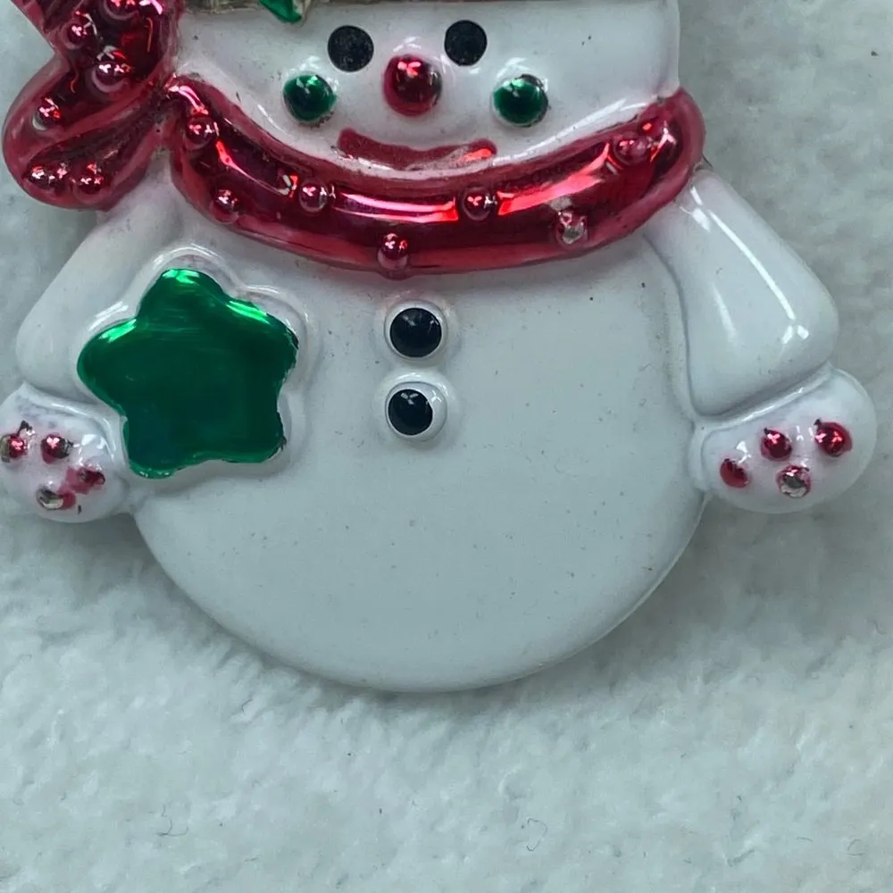Best Snowman Pin Brooch Pendant Colorful Enamel Scarf Hat Winter Christmas Wear - Image 7
