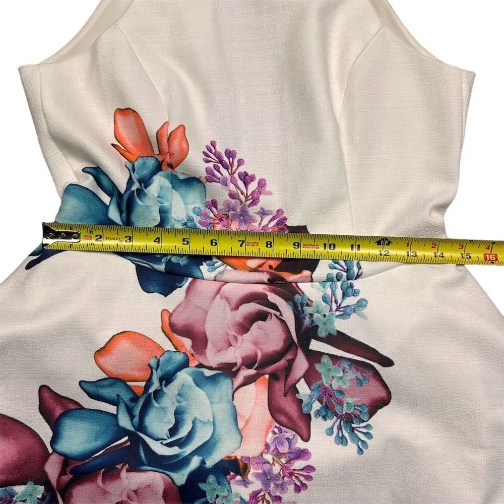 NWT Selfie Leslie Women's L White Floral High Neck Mini Dress Party Cocktail - Image 5