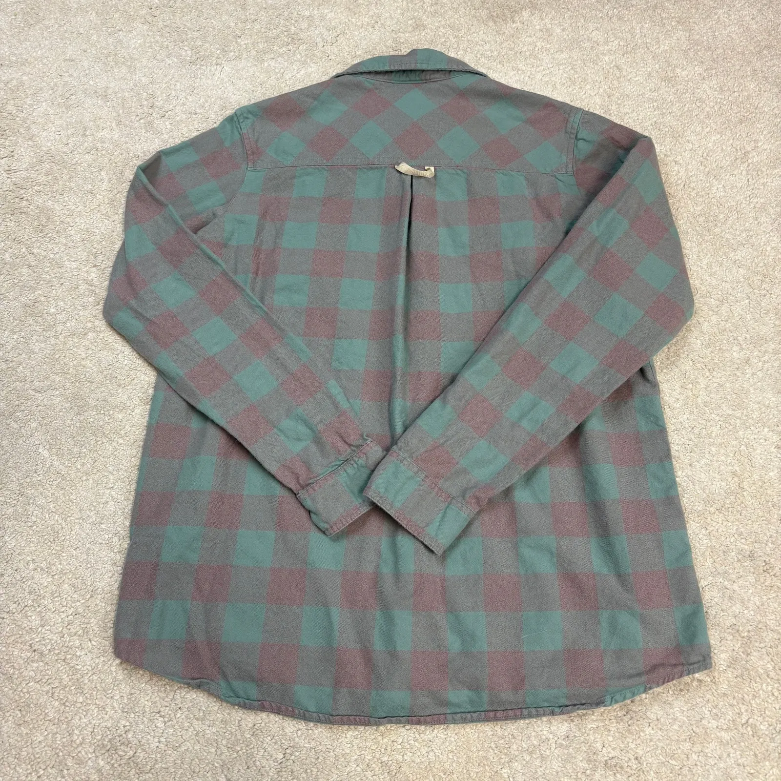 Burton Grace Long Sleeve Flannel Button Down Shirt Trellis Heather Plaid Size M - Image 3