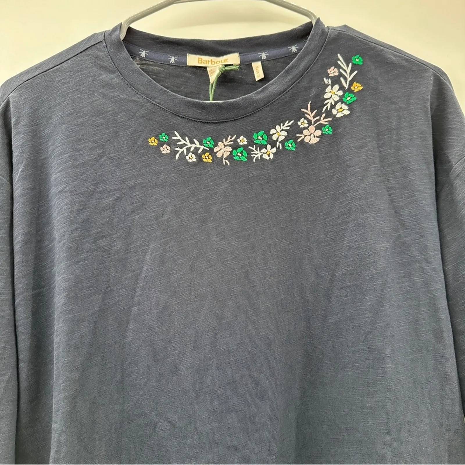 Barbour Coast To Country‎ Amberley Embroidered Long Sleeve Tee in Navy Sz 6 NEW - Image 4