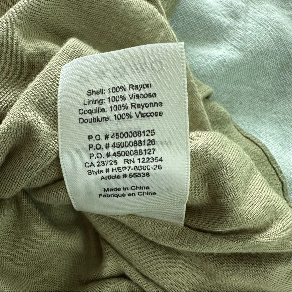 Aritzia Wilfred Free Olive Green Strappy Mini Shift Dress Size XS - Image 4