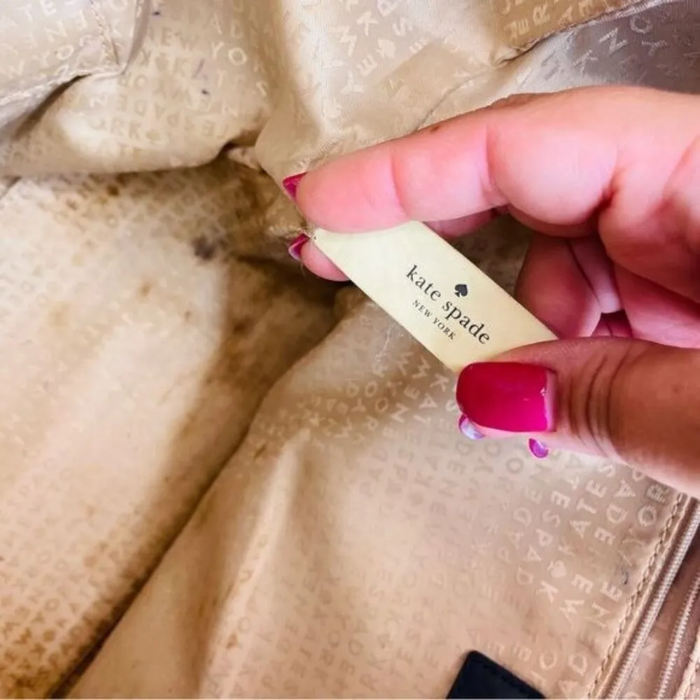 Kate spade patent leather black polka dot tote bag purse shoulder bag - Image 6