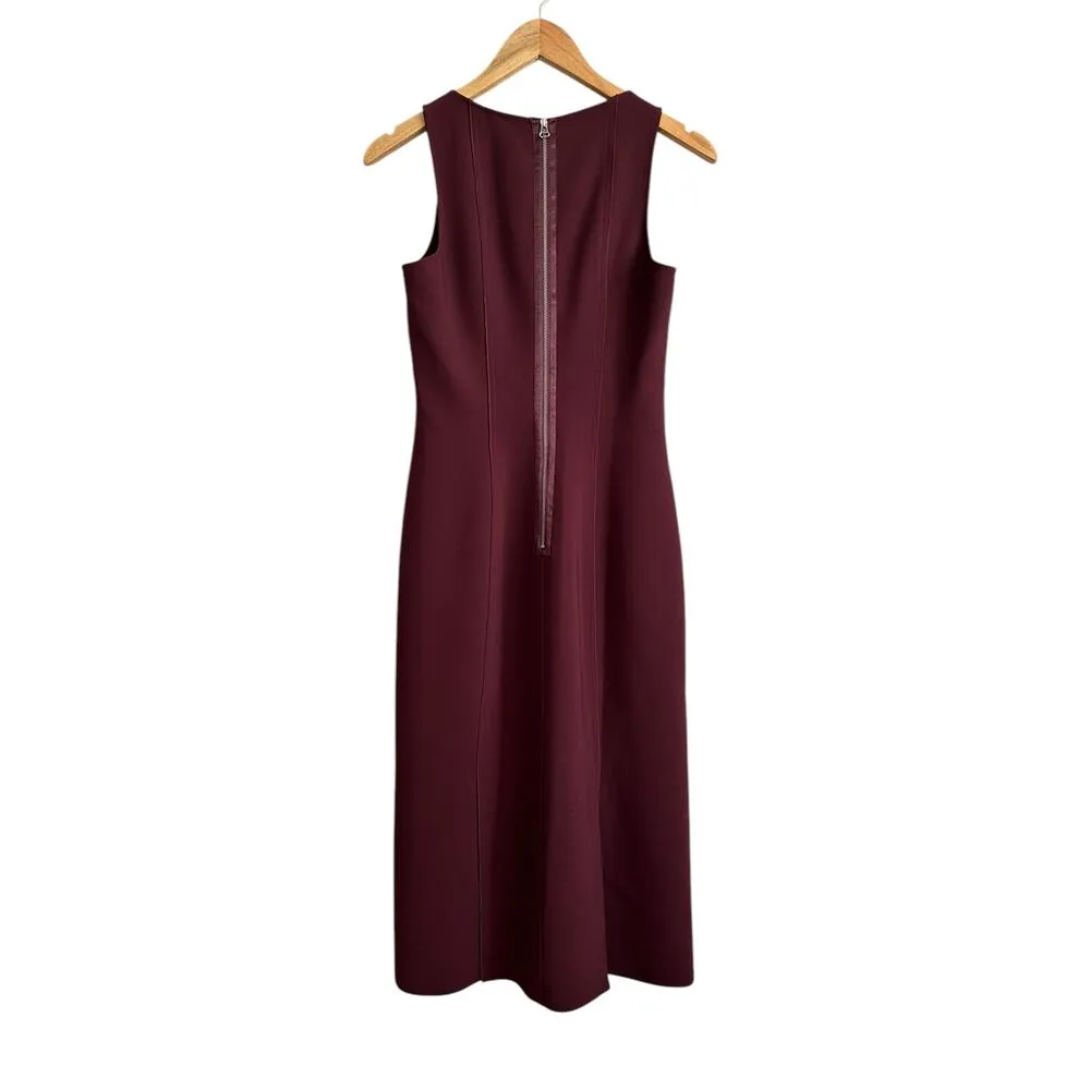 NEW Elizabeth and James Mireille Scoop Neck Sleeveless Ponte Burg Midi Dress 4 - Image 9