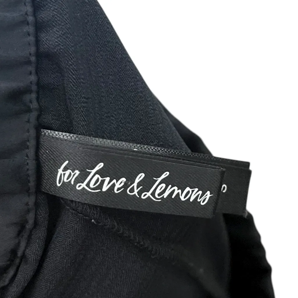 For Love & Lemons Lounge Pants Women’s Small Black Feather Trim Wide Leg Pajama - Image 11