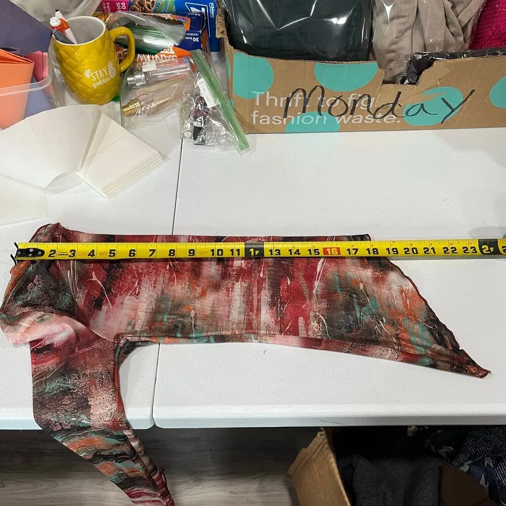 Superdown Revolve Red Multi Maddison Mesh Asymmetrical Top Womens Size XXS - Image 7