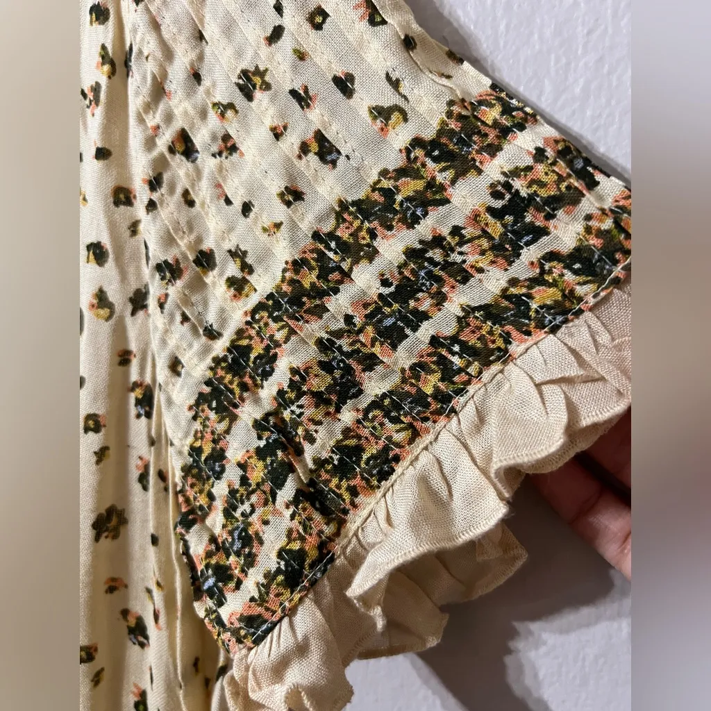 Free People Rare Feeling Pleated Maxi Dress In Neutral Size Medium - Image 6