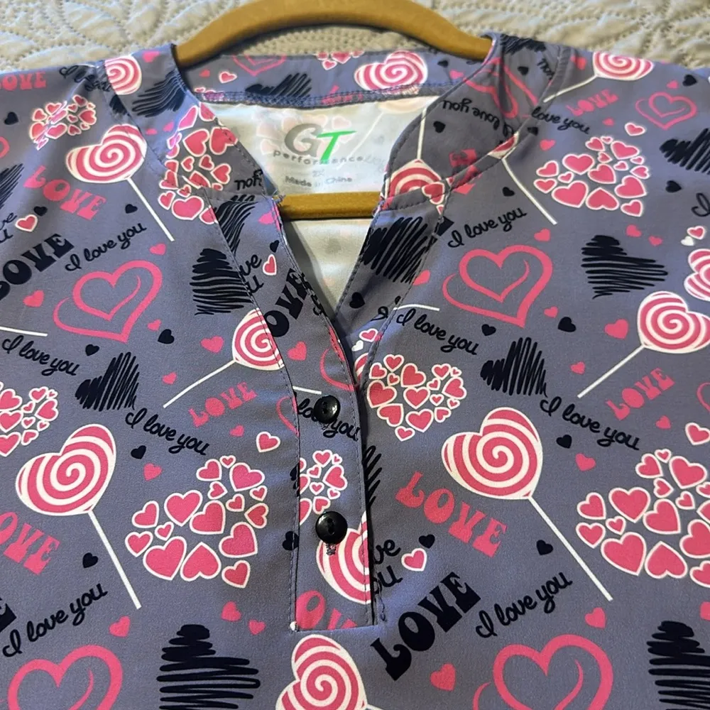 NWT ladies scrub top by GT Performance Gray Size 2X - Image 6