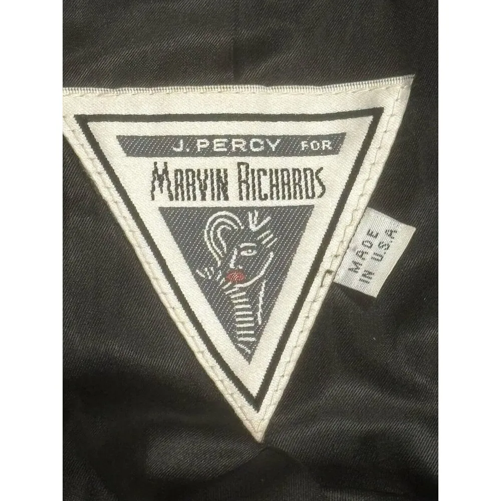 VTG J. Percy For Marvin Richards Gray 100% Lambs wool Fur Collar Coat SZ 12P USA - Image 5