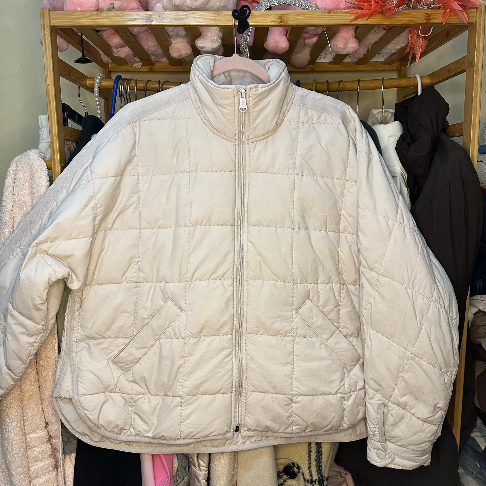 Free People Movement Pippa Packable Puffer Jacket Tofu Size Small - Image 15