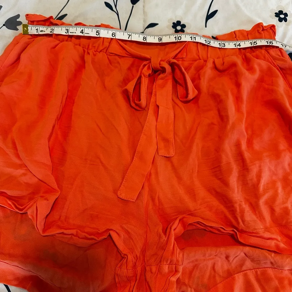 Women’s XL Coral  CiSoNo short Soft, Flowy, Airy. Elastic Waist Tie Front Shorts - Image 3