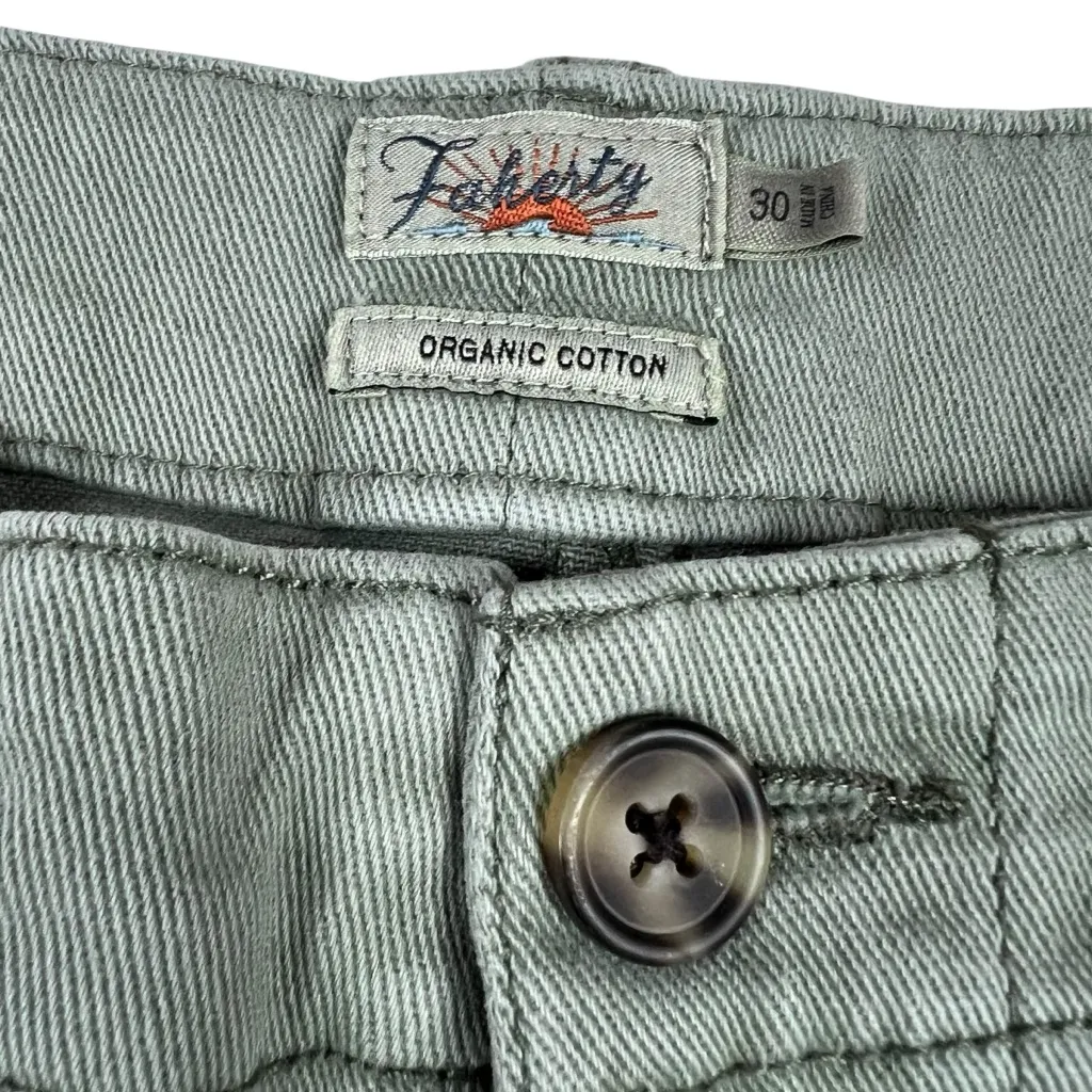 Faherty Organic Cotton Raw Hem Ankle Utility Pant Green Size 30 - Image 9