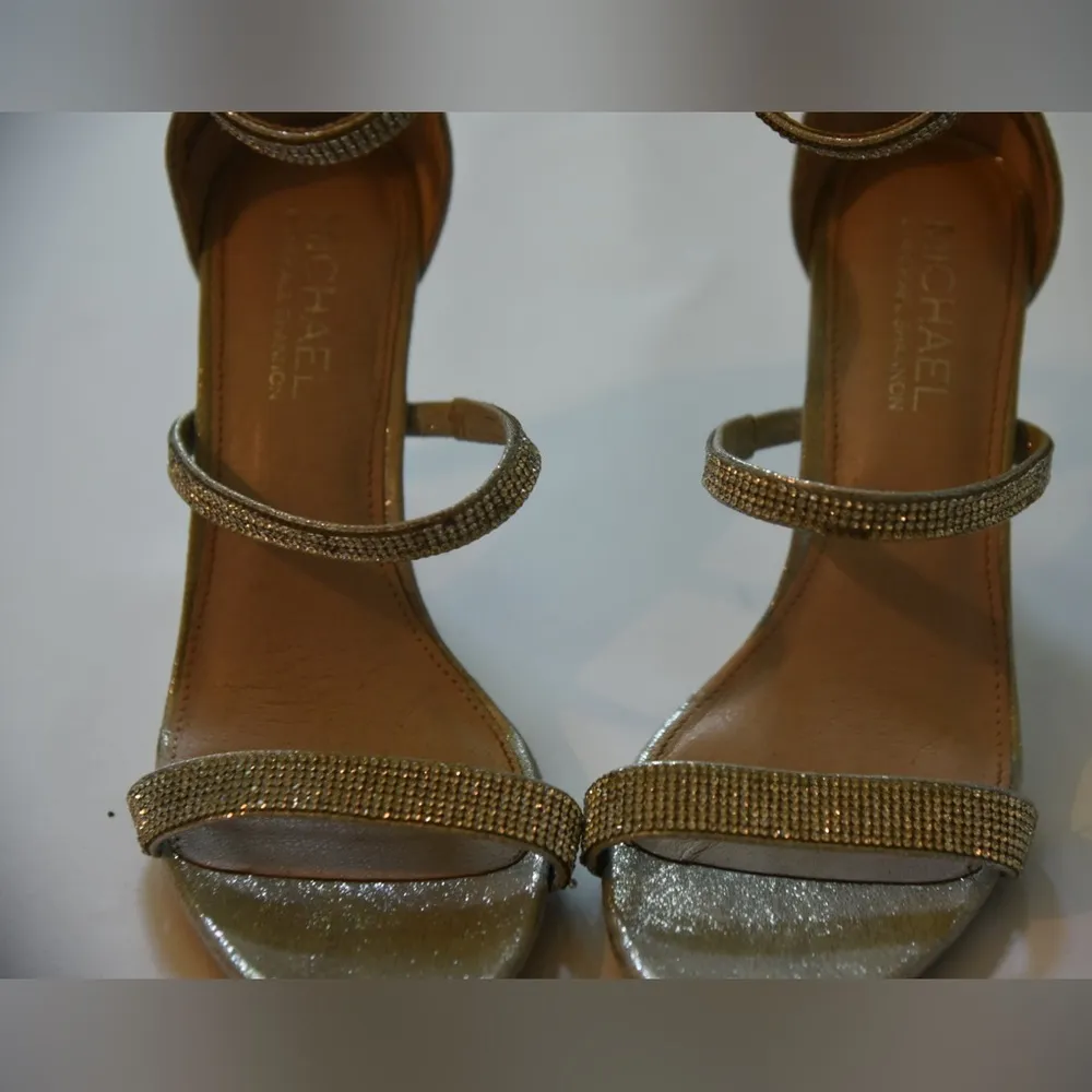 Preloved Michael by Michael Shannon Sylvia Silver Strappy Heels Size 7.5 - Image 13