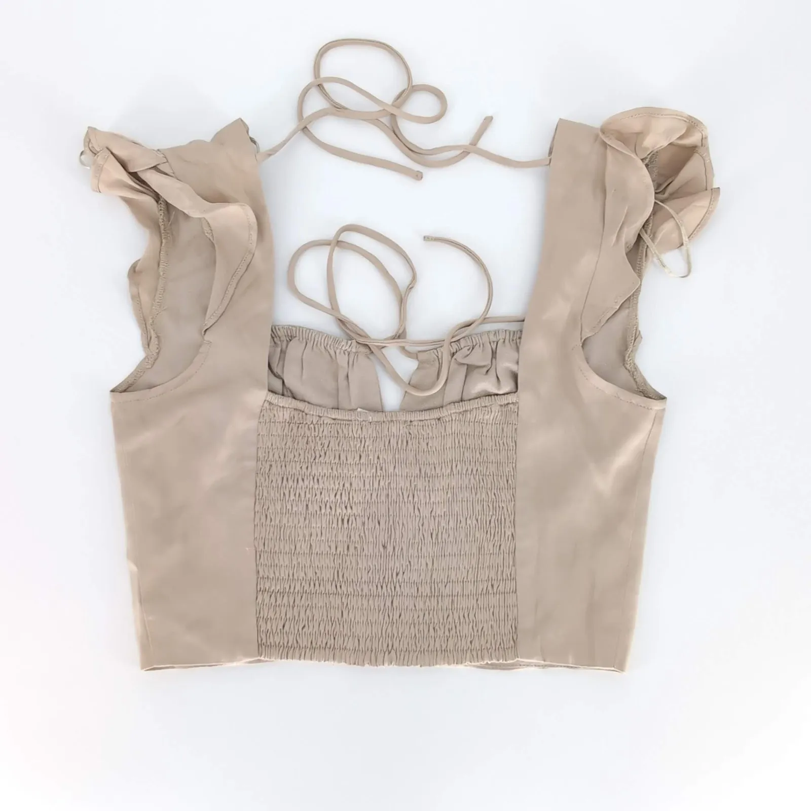 Astr the Label Milkmaid Cap Sleeve Champagne Color Top MSRP $65 - Image 8