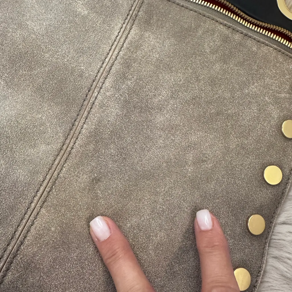 Hammitt Montana Reversible Pewter Black Leather Large Crossbody Gray - Image 11