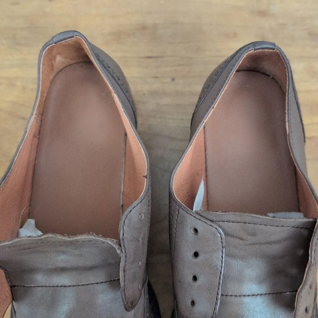 Ladies' Brown Leather Kiltie Front Brogue Wingtips 38/8 - Image 9