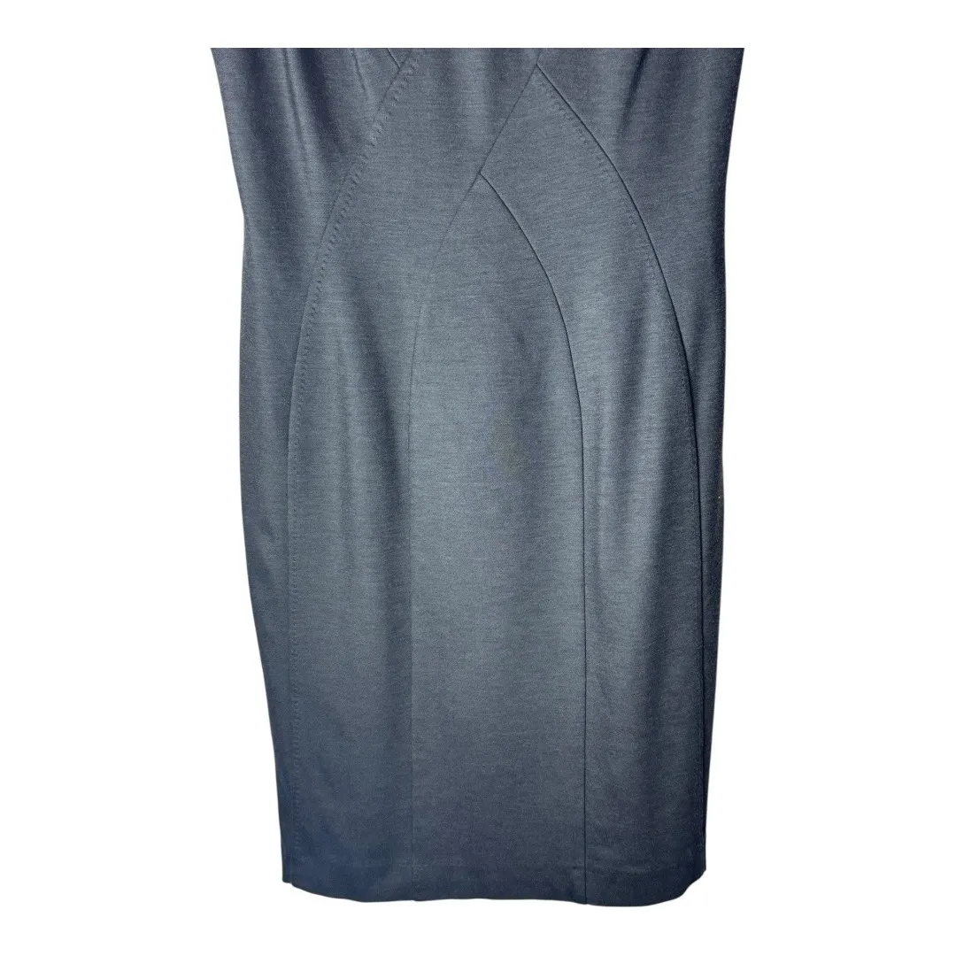 Hilton Hollis‎ Dress Women 6 Gray Sleeveless V Neck Sheath Party Cocktail Career - Image 7