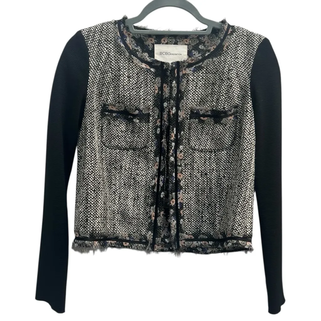 BCBGeneration Women’s Dress and Jacket Ensemble Size XS Black Pink Tweed - Image 2