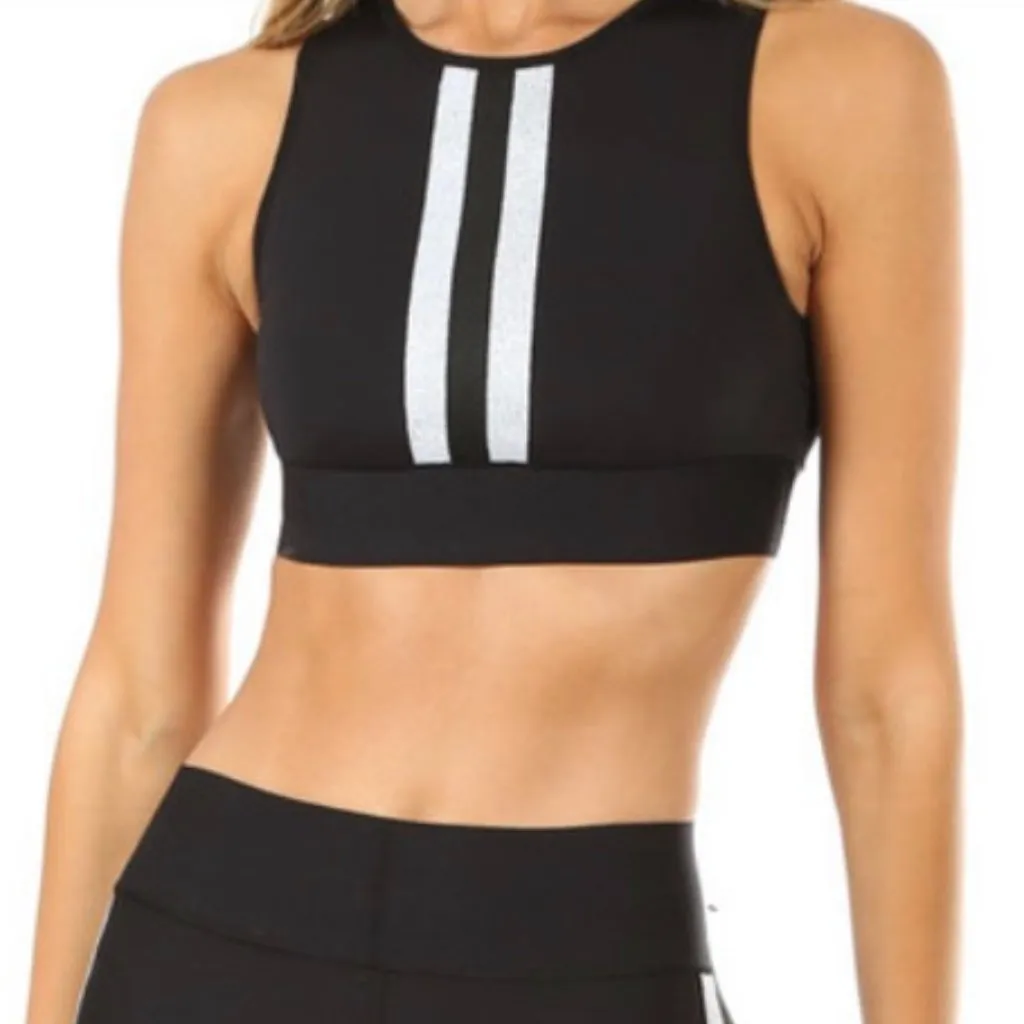 Ultracor Collegiate Glitter Sparkle Stripe Crop Top in Silver Size XS *NWOT* - Image 1