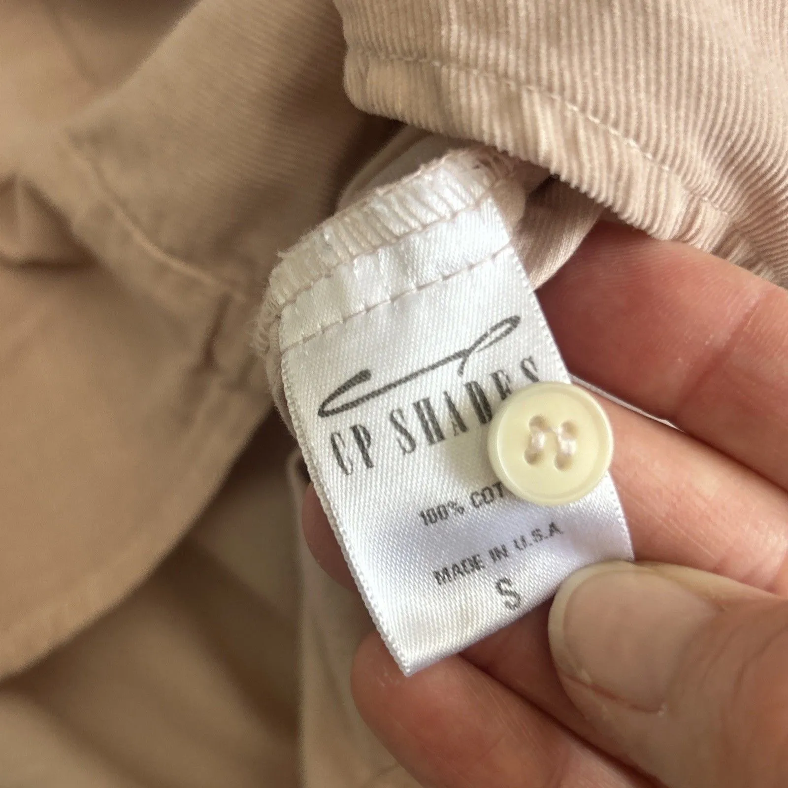 CP Shades Shirt Womens Small Light Pink Cotton Corduroy Long Sleeve Lightweight - Image 4