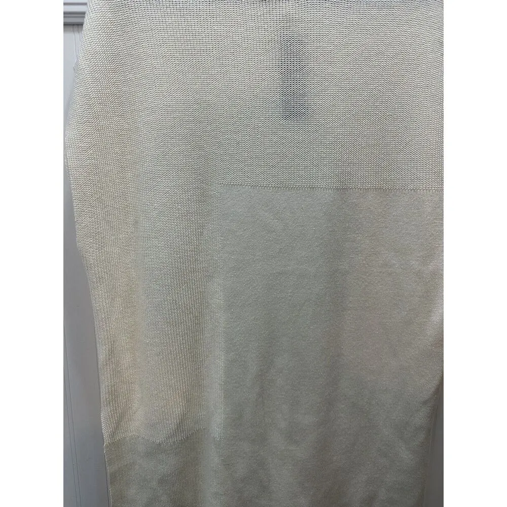 Tunic Sweater Sleeveless Open Knit Ivory Crewneck Size XL Worthington JcPenney - Image 2