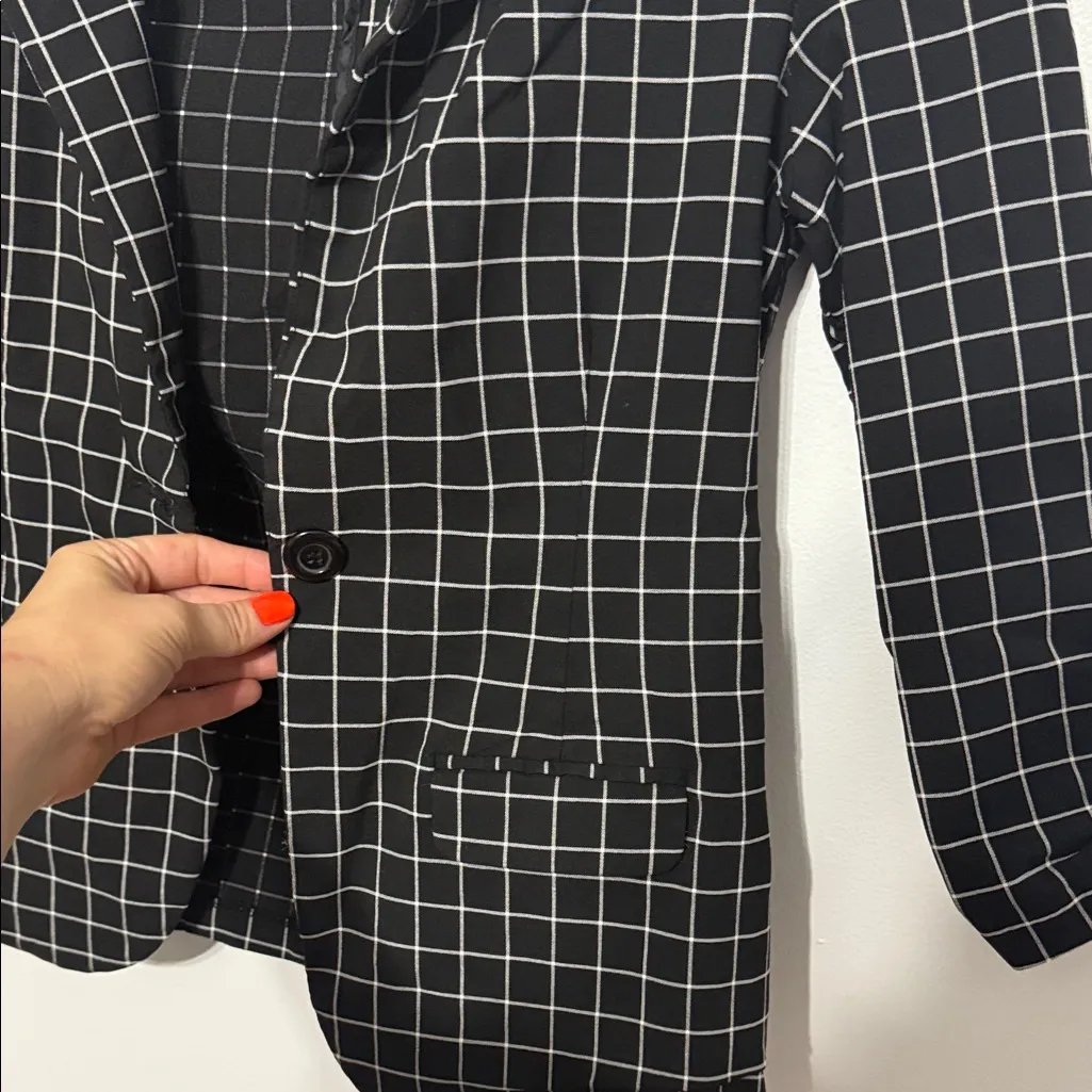 Soho Black and White Grid Blazer - Image 5